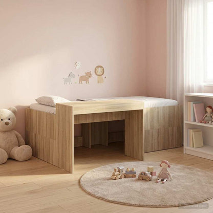 Letto alto per bambini con scrivania Rovere Sonoma 90 x 200 cm | homemem39