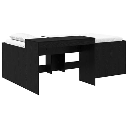 Letto alto per bambini con scrivania Nero 98.5 x 200 cm