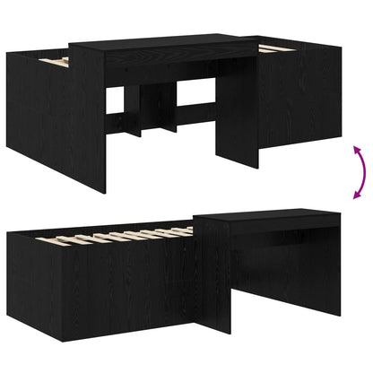 Letto alto per bambini con scrivania Nero 98.5 x 200 cm | homemem39