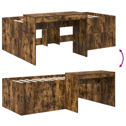 Letto alto per bambini con scrivania Rovere Fumo 98.5 x 200 cm | homemem39