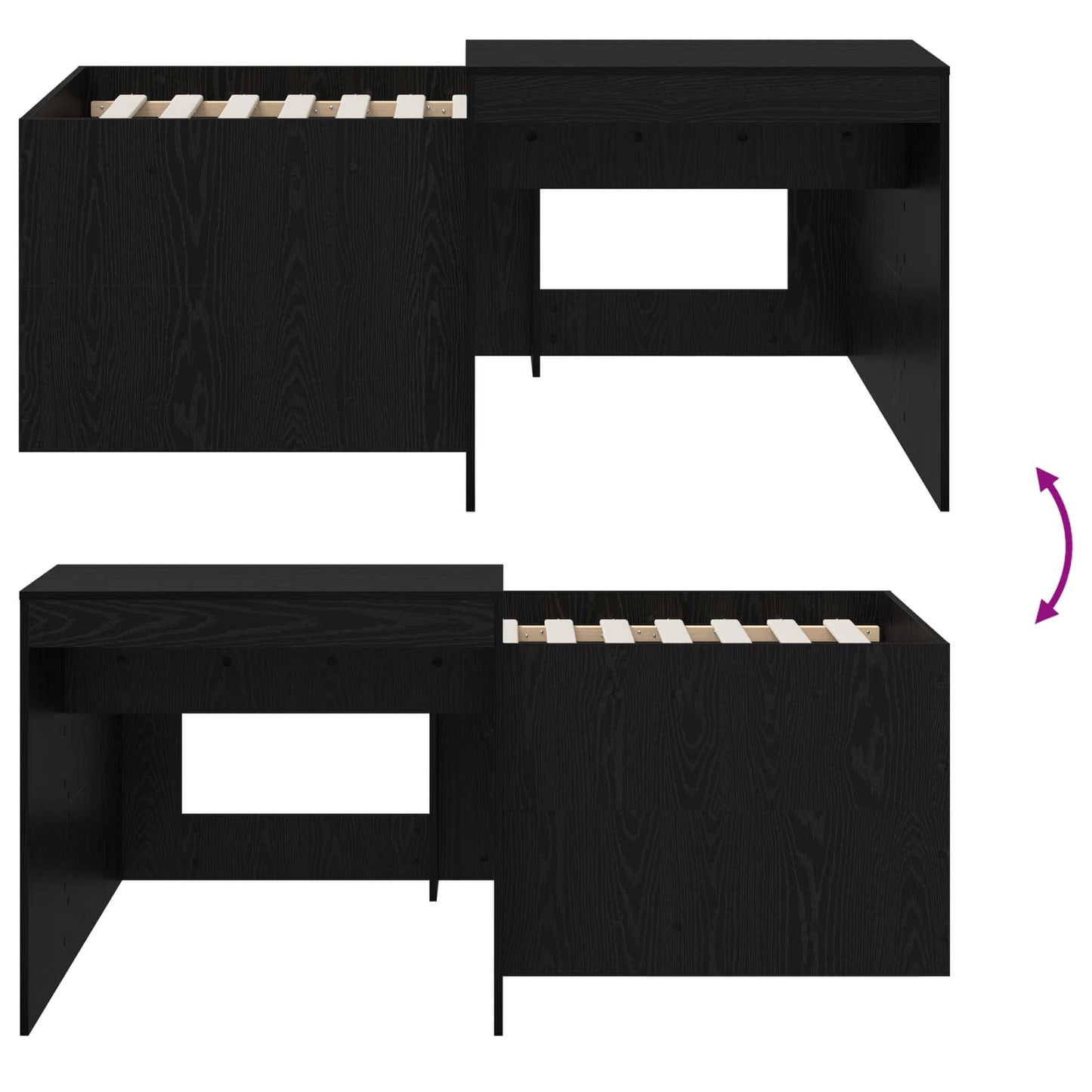 Letto alto per bambini con scrivania Nero 80 x 160 cm | homemem39