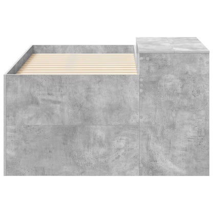 Letto alto per bambini con scrivania Grigio Cemento 80 x 160 cm | homemem39