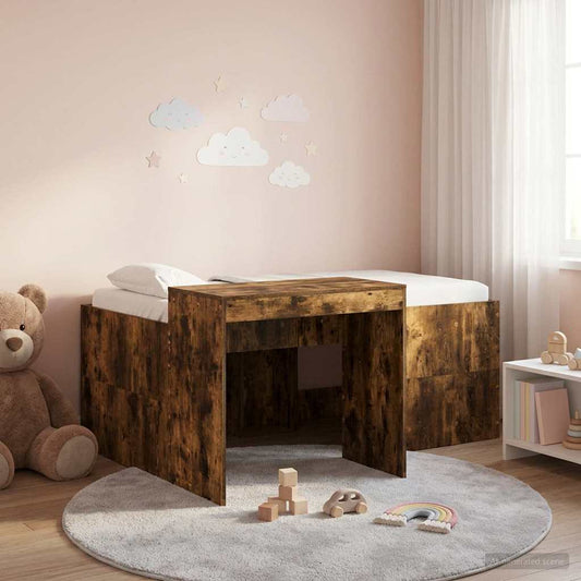 Letto alto per bambini con scrivania Rovere Fumo 80 x 160 cm | homemem39