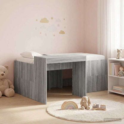 Letto alto per bambini con scrivania Sonoma grigio | homemem39