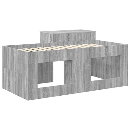Letto alto per bambini con scrivania Sonoma grigio | homemem39