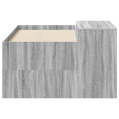 Letto alto per bambini con scrivania Sonoma grigio