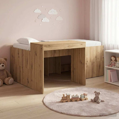 Letto alto per bambini con scrivania Rovere Artigianale | homemem39