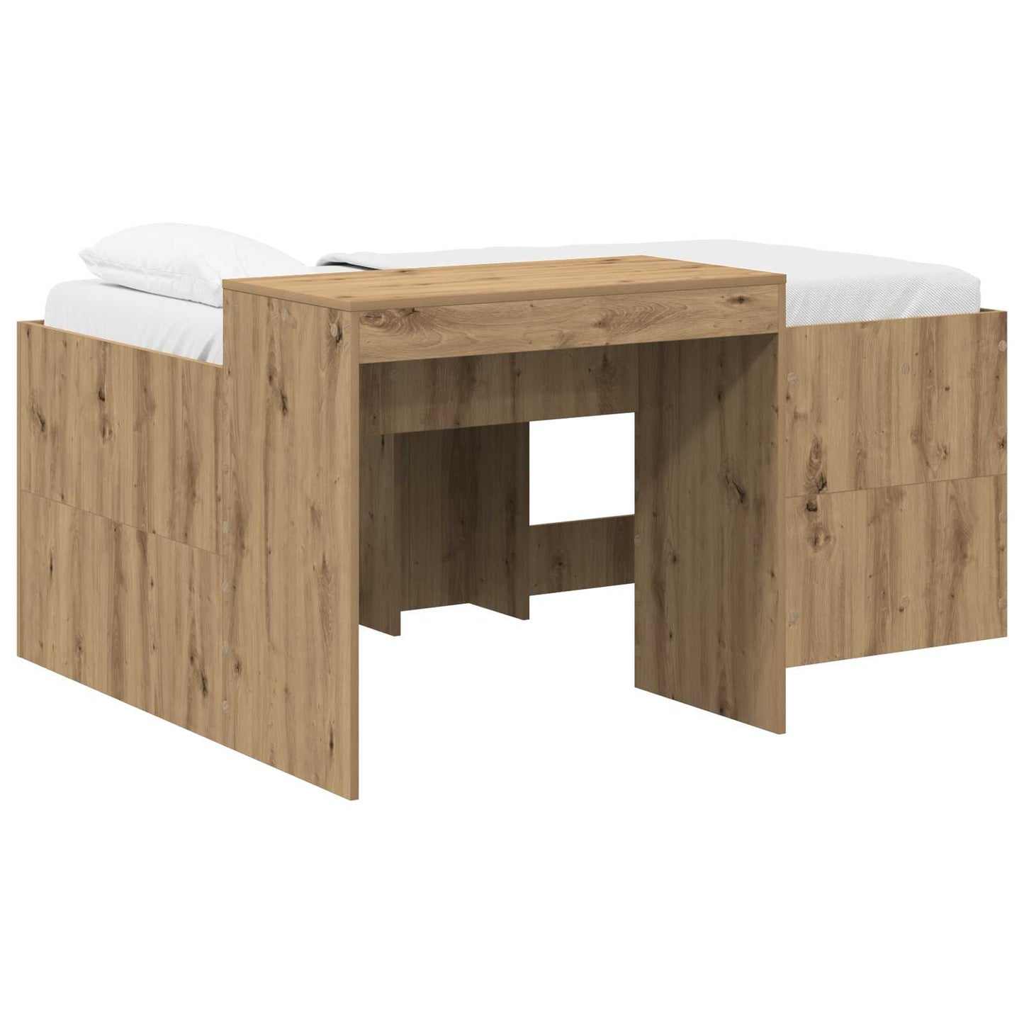 Letto alto per bambini con scrivania Rovere Artigianale | homemem39