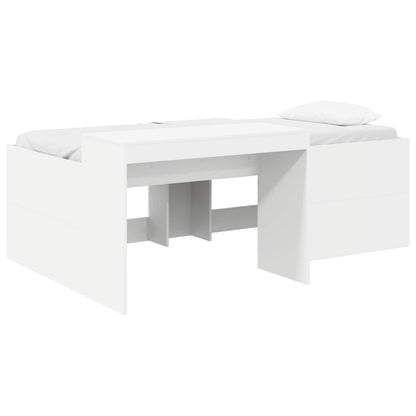 Letto alto per bambini con scrivania Bianco | homemem39