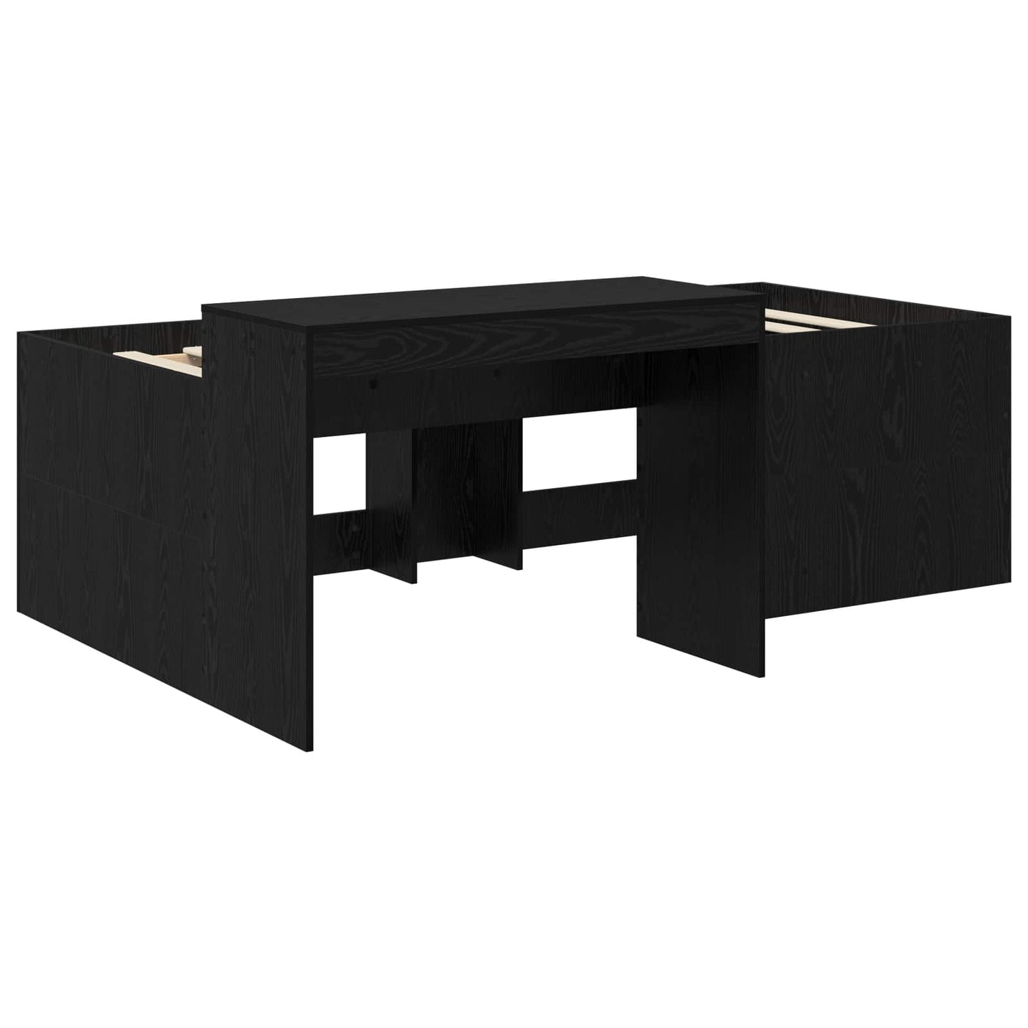 Letto alto per bambini con scrivania Nero Legno ingegnerizzato | homemem39