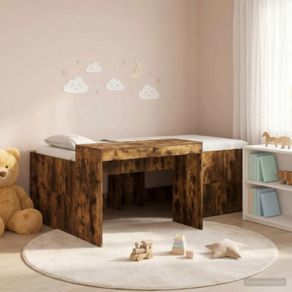 Letto alto per bambini con scrivania Rovere Fumo | homemem39