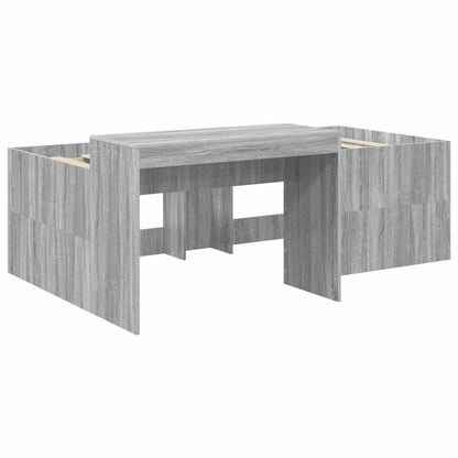 Letto alto per bambini con scrivania Sonoma grigio | homemem39