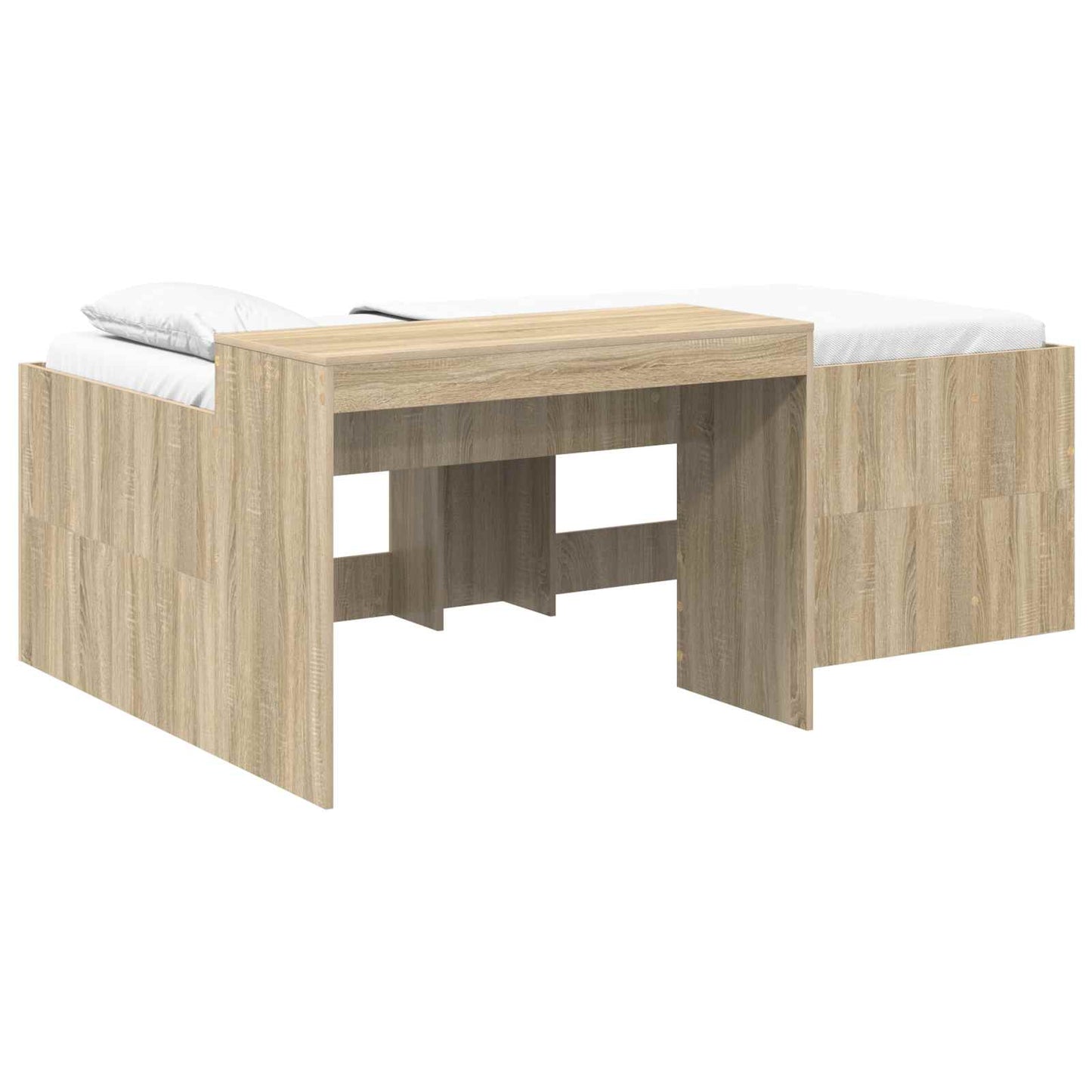 Letto alto per bambini con scrivania Rovere Sonoma 75 x 190 cm | homemem39