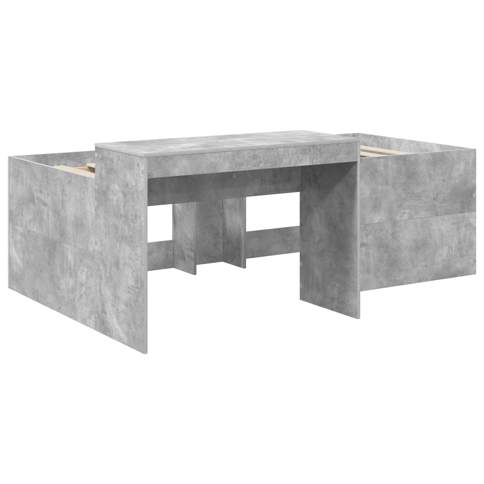 Letto alto per bambini con scrivania Grigio Cemento 75 x 190 cm | homemem39