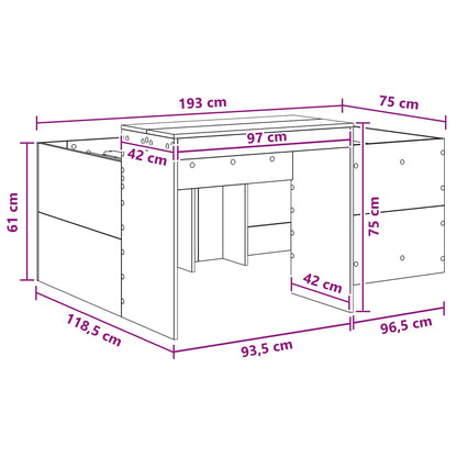 Letto alto per bambini con scrivania Sonoma grigio 75 x 190 cm | homemem39