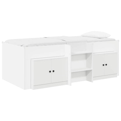 Struttura Letto Loft con Mobile 3 pz Bianco Legno multistrato | homemem39