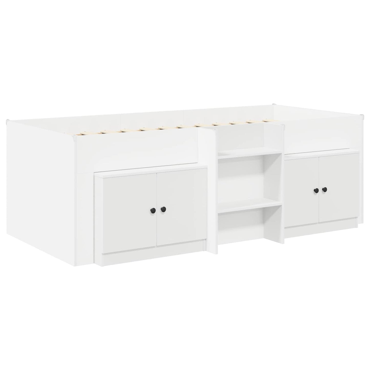 Struttura Letto Loft con Mobile 3 pz Bianco Legno multistrato | homemem39