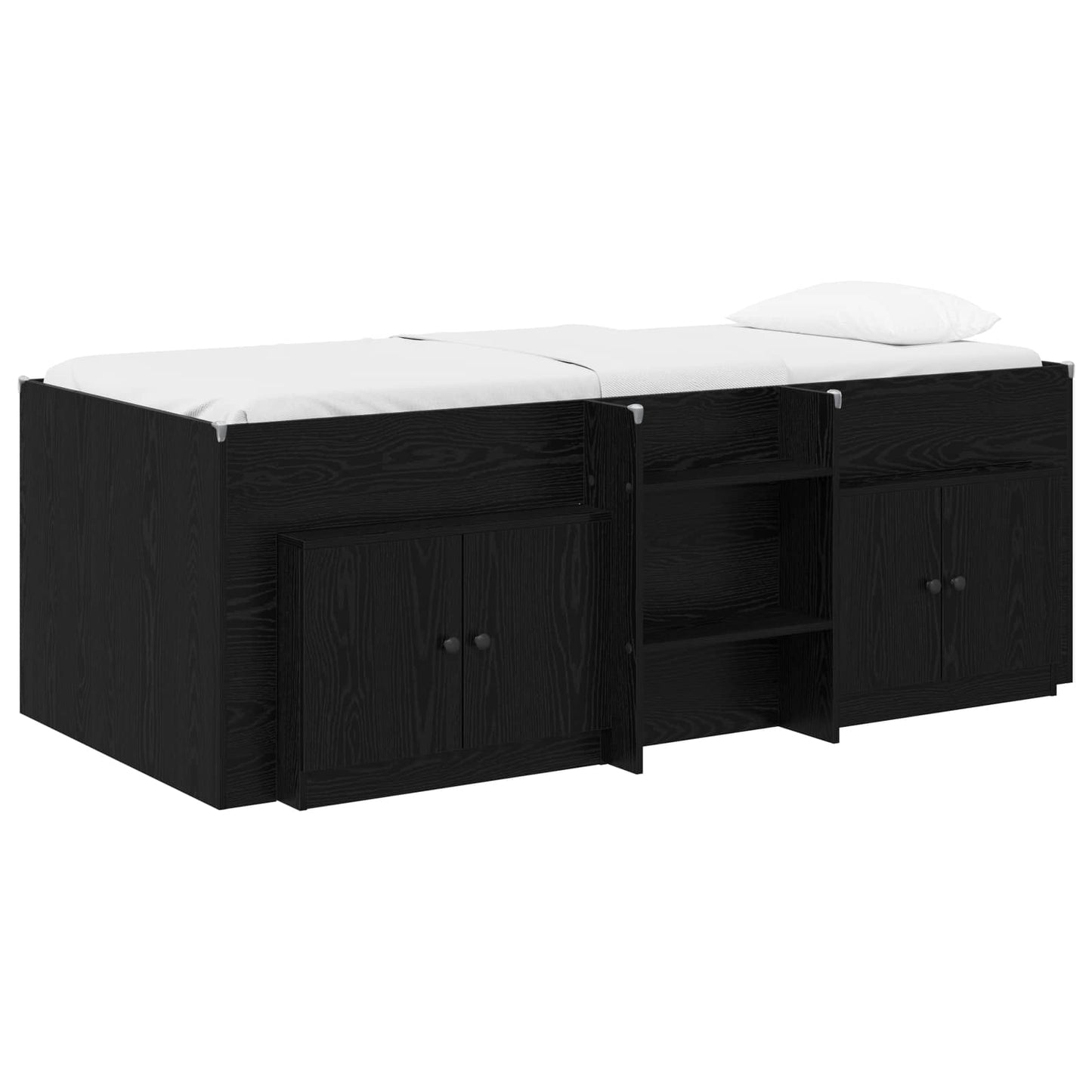 Struttura Letto Loft con Mobile 3 pz Nero Legno multistrato | homemem39