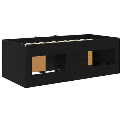 Struttura Letto Loft con Mobile 3 pz Nero Legno multistrato | homemem39