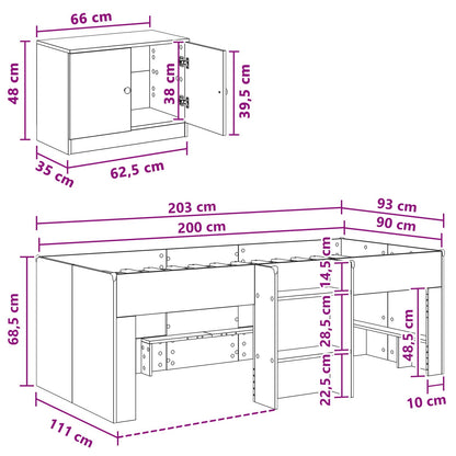 Struttura Letto Loft con Mobile 3 pz Nero Legno multistrato | homemem39