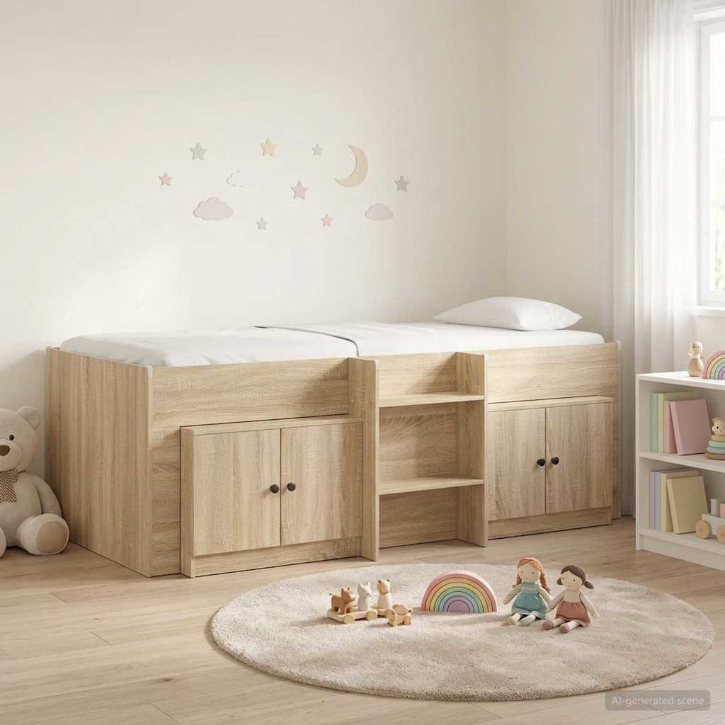 Struttura Letto Loft con Mobile con porta 3 pz Rovere Sonoma | homemem39