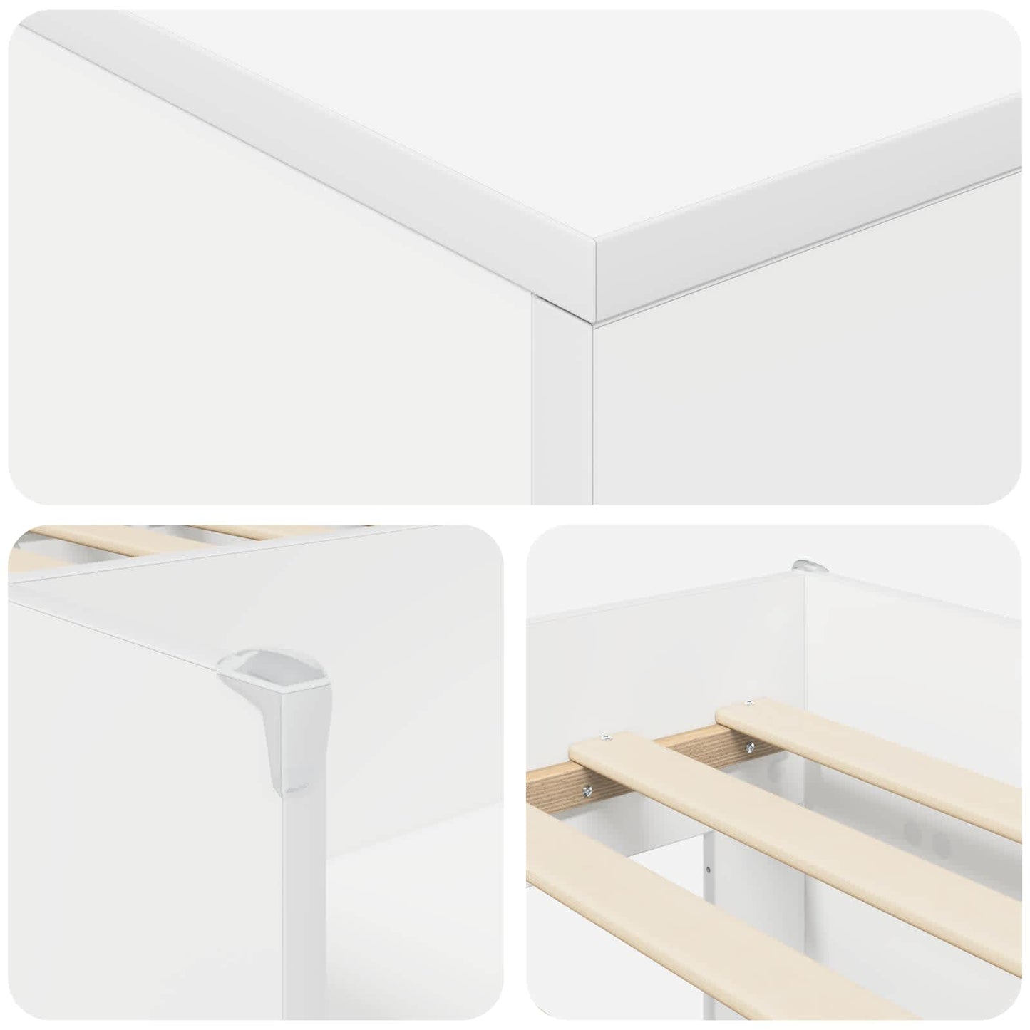 Struttura Letto Loft con Armadietto con porta 3 pz Bianco