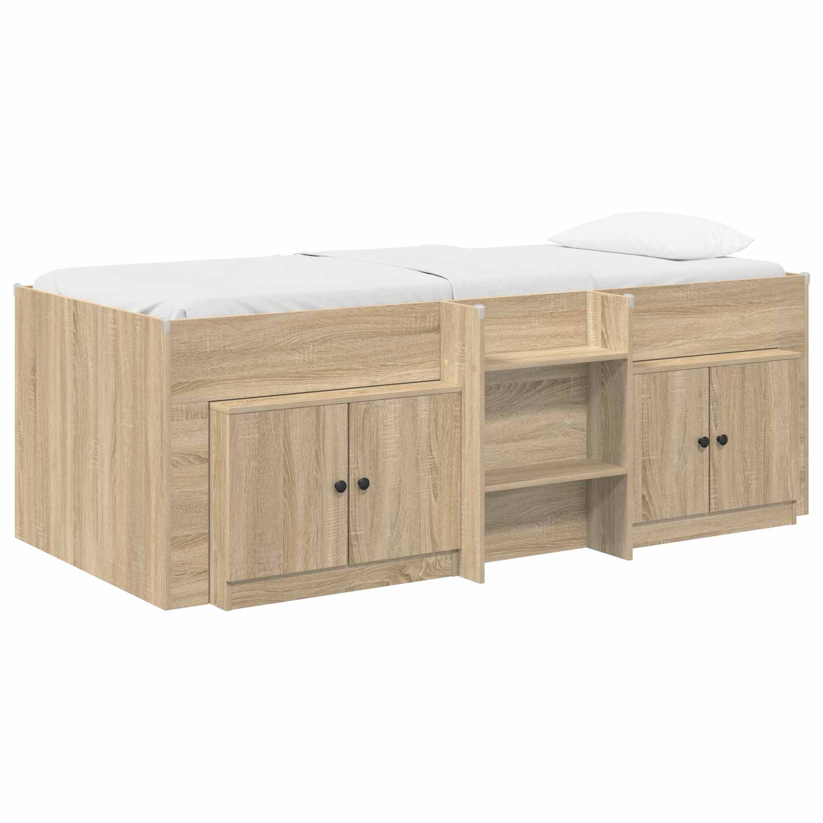 Struttura Letto Loft con Armadietto 3 pz Rovere Sonoma | homemem39