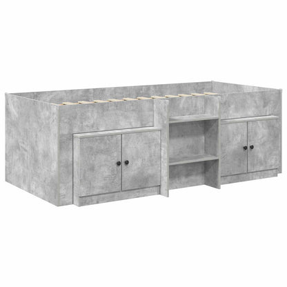 Struttura Letto Loft con Armadietto 3 pz Grigio Cemento | homemem39