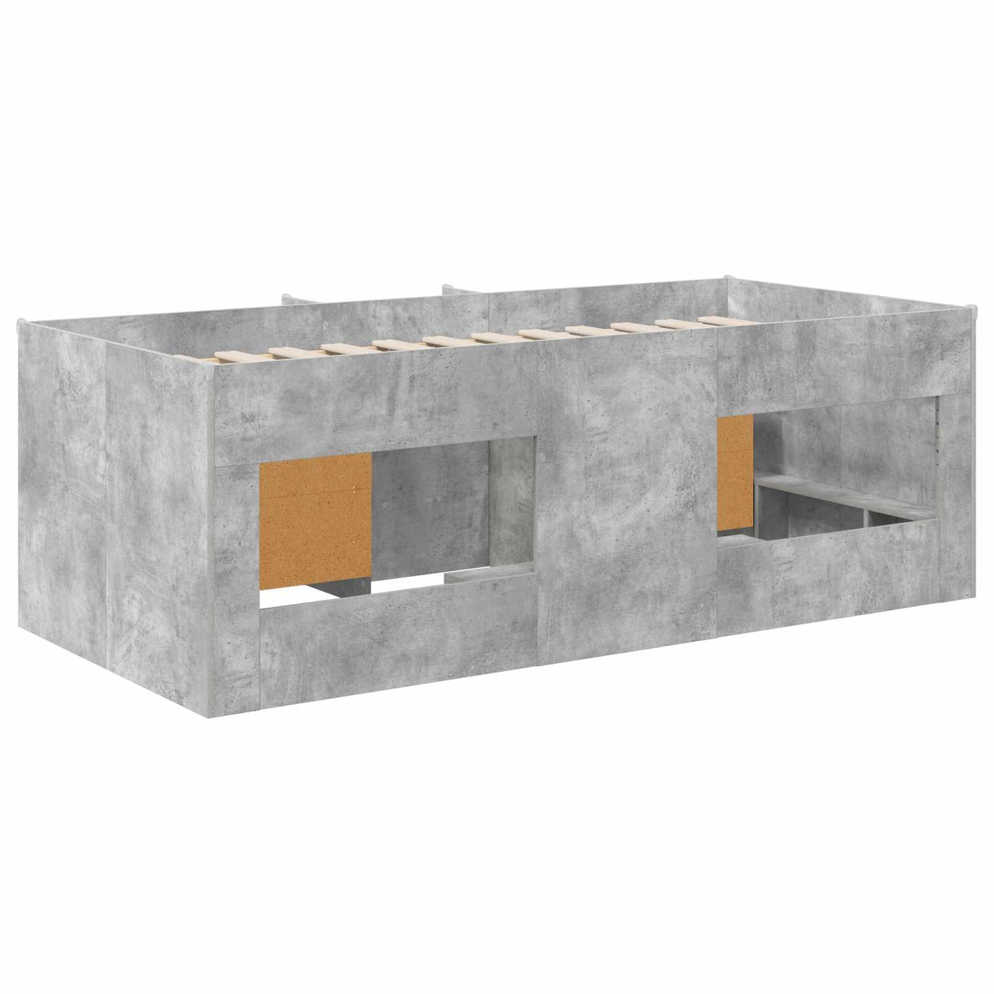 Struttura Letto Loft con Armadietto 3 pz Grigio Cemento | homemem39