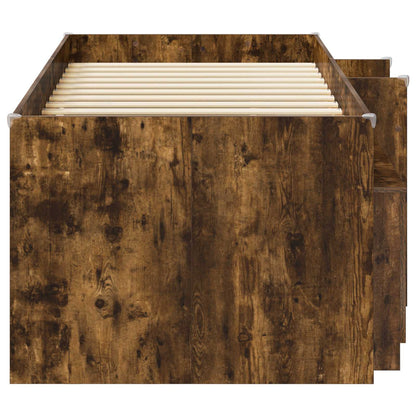 Struttura Letto Loft con Armadietto con porta 3 pz Rovere Fumo | homemem39