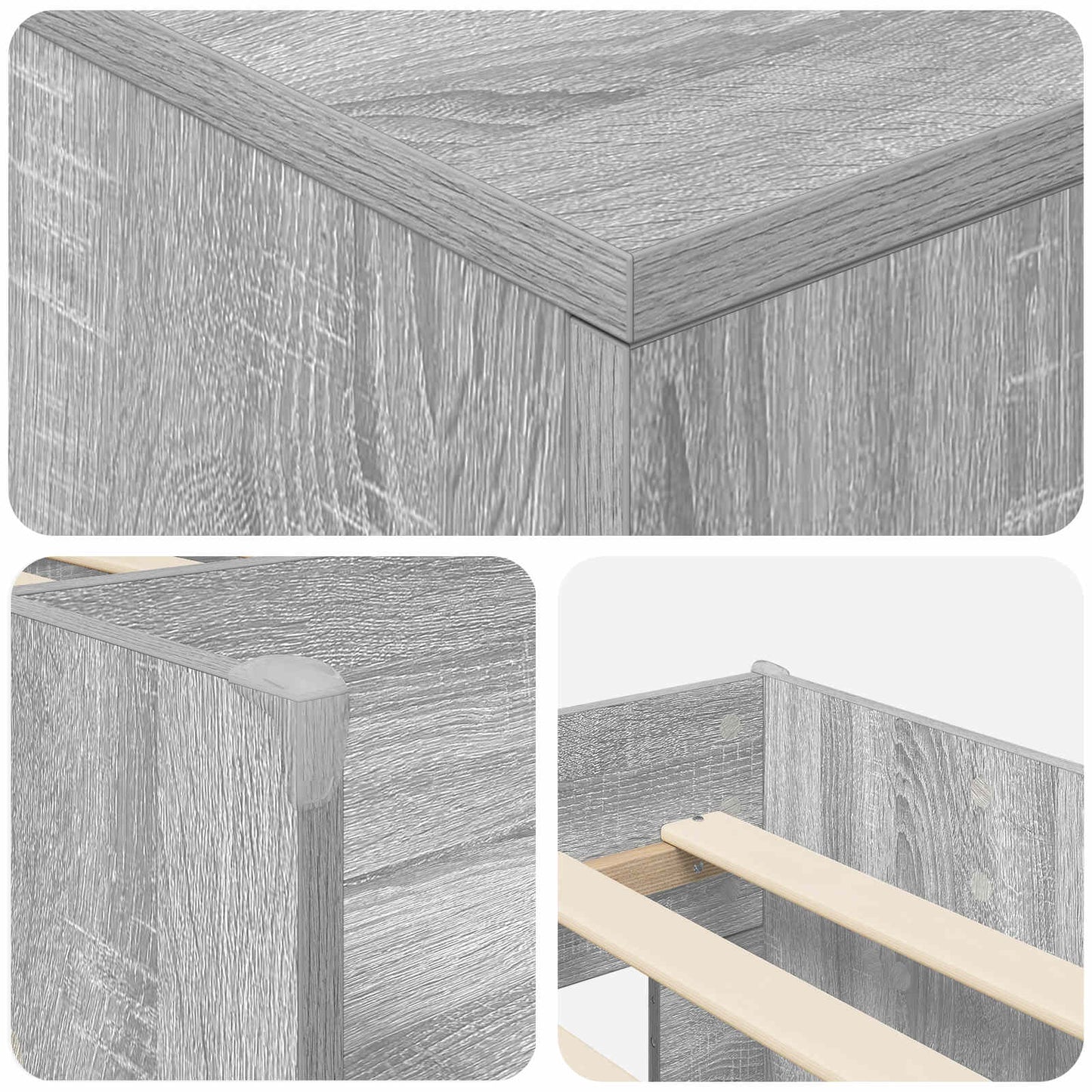 Struttura Letto Loft con Armadietto 3 pz Sonoma grigio | homemem39