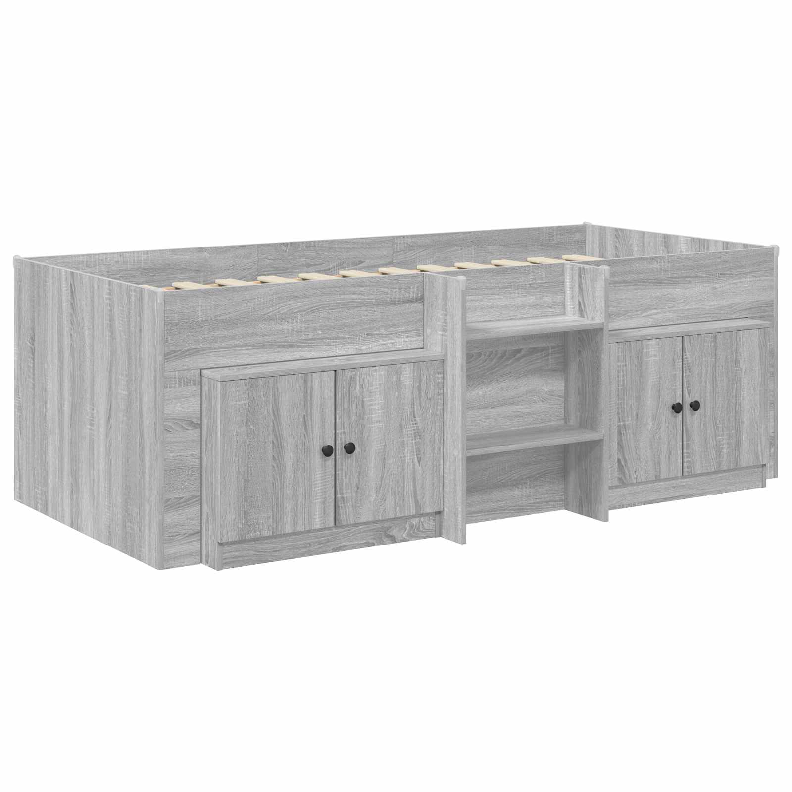 Struttura Letto Loft con Armadietto 3 pz Sonoma grigio | homemem39