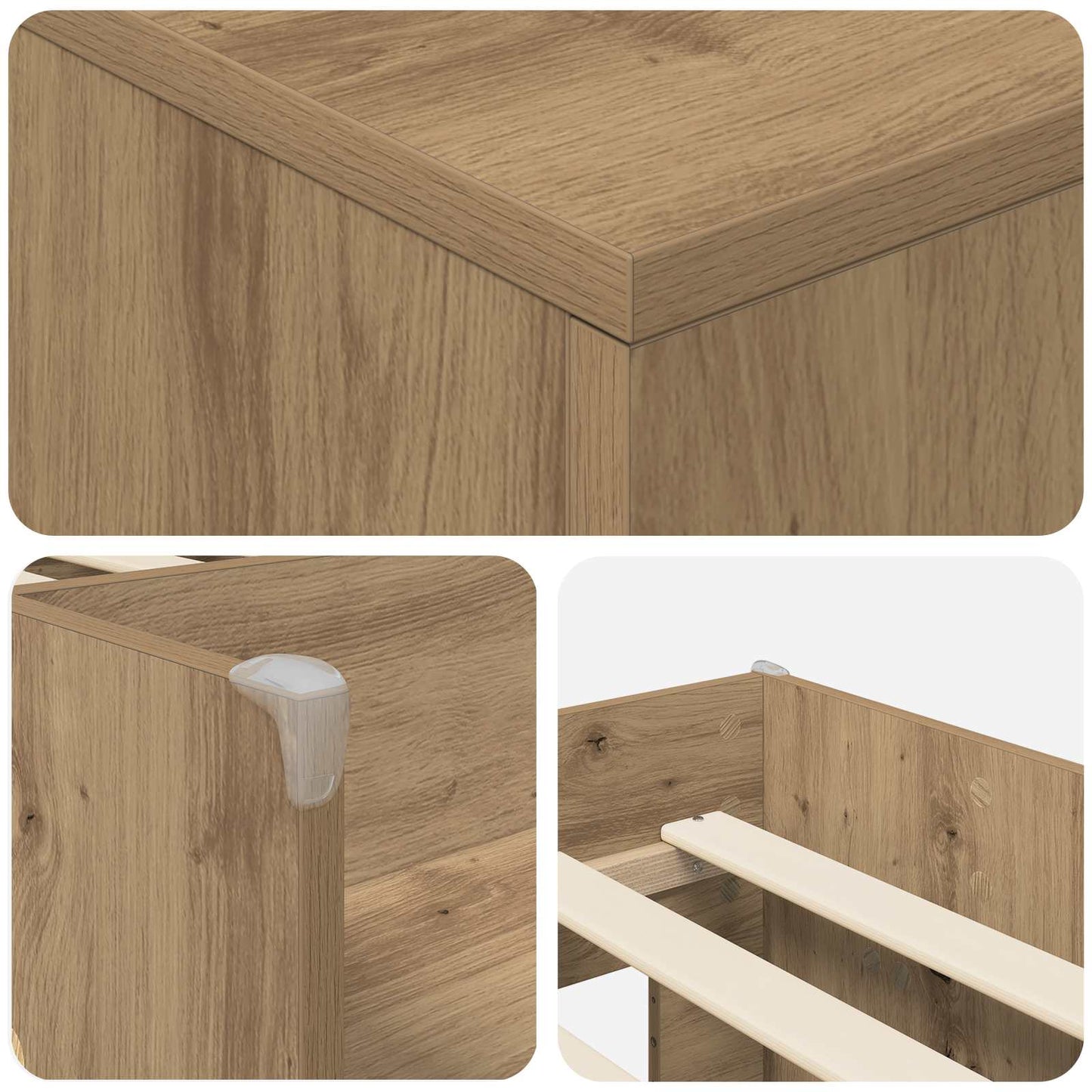 Struttura Letto Loft con Armadietto 3 pz Rovere Artigianale | homemem39