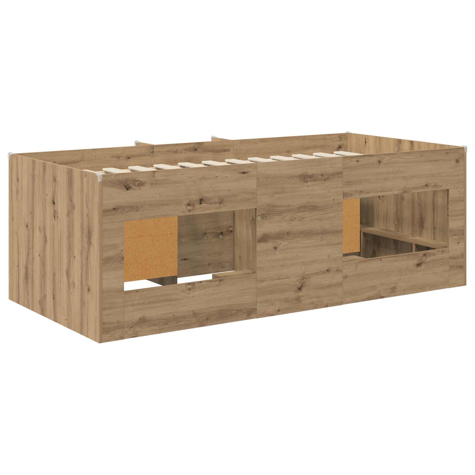 Struttura Letto Loft con Armadietto 3 pz Rovere Artigianale | homemem39