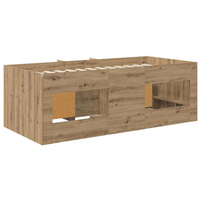 Struttura Letto Loft con Armadietto 3 pz Rovere Artigianale | homemem39