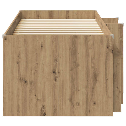 Struttura Letto Loft con Armadietto 3 pz Rovere Artigianale | homemem39