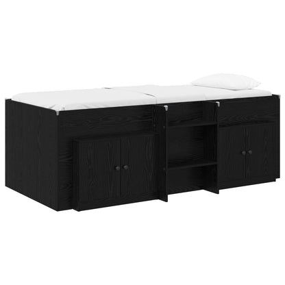 Struttura Letto Loft con Mobile 3 pcs Nero Legno multistrato | homemem39