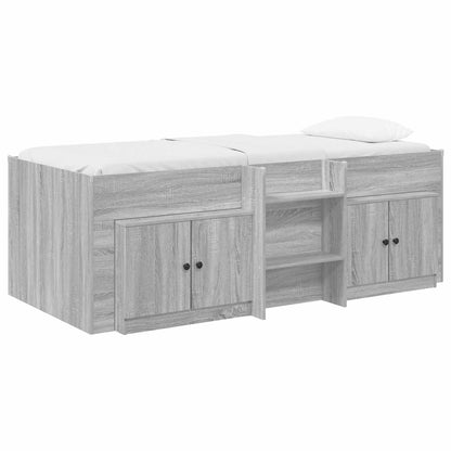 Struttura Letto Loft con Mobile con porta 3 pz Sonoma grigio | homemem39