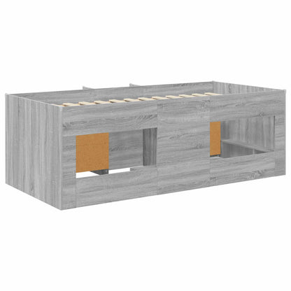 Struttura Letto Loft con Mobile con porta 3 pz Sonoma grigio | homemem39