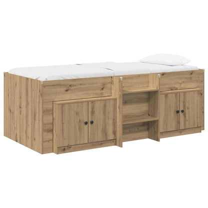 Struttura Letto Loft con Mobile 3 pz Rovere Artigianale | homemem39