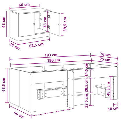 Struttura Letto Loft con Mobile con porta 3 pz Rovere Sonoma | homemem39