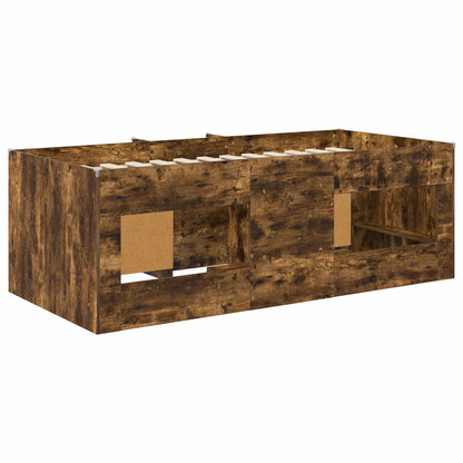 Struttura Letto Loft con Mobile con porta 3 pz Rovere Fumo | homemem39