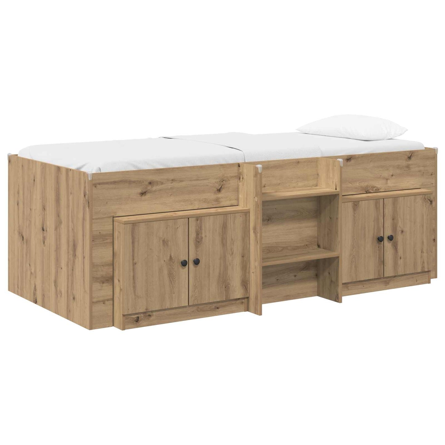 Struttura Letto Loft con Mobile 3 pz Rovere Artigianale | homemem39