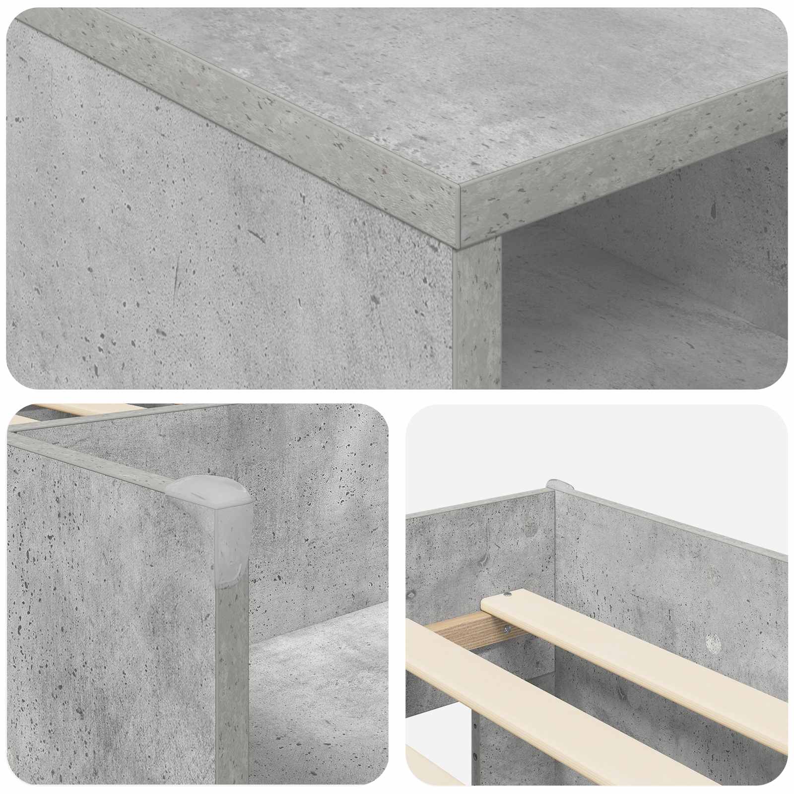 Struttura Letto Loft con Mobile 3 pz Grigio Cemento | homemem39