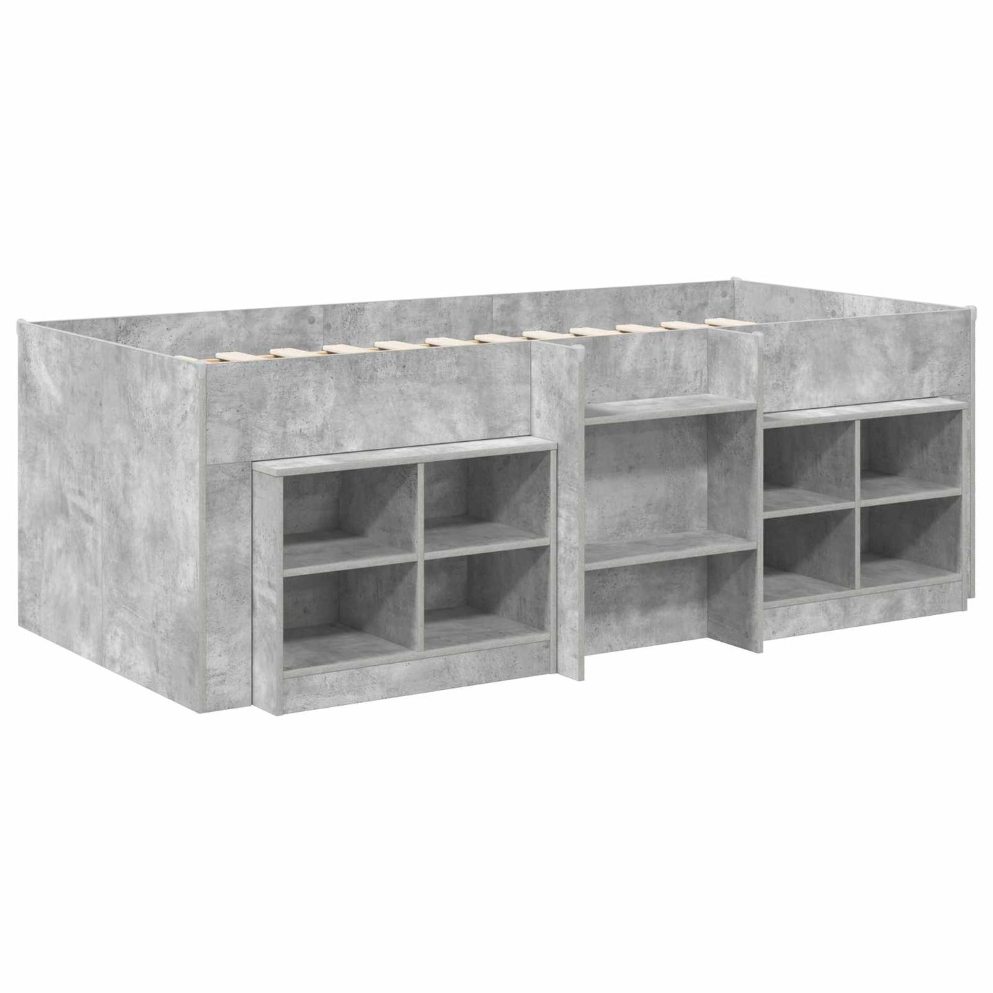 Struttura Letto Loft con Mobile 3 pz Grigio Cemento | homemem39