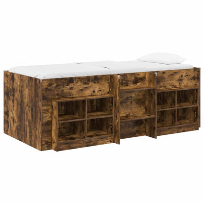 Struttura Letto Loft con Mobile 3 pz Rovere Fumo | homemem39