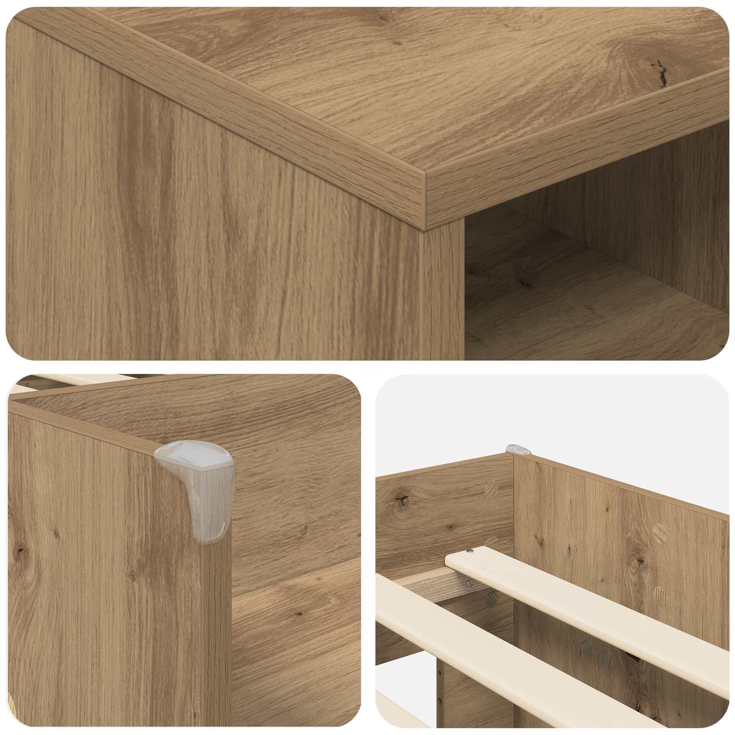 Struttura Letto Loft con Mobile 3 pz Rovere Artigianale | homemem39