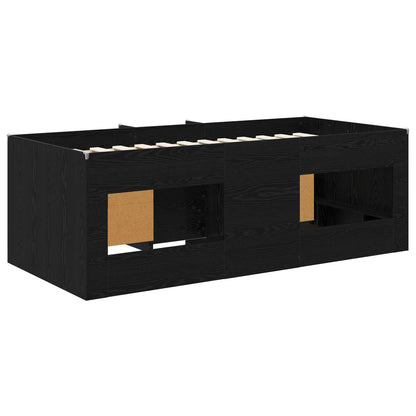 Struttura Letto Loft con Mobile 3 pz Nero Legno ingegnerizzato