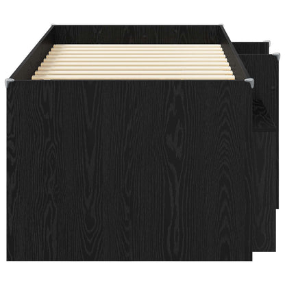 Struttura Letto Loft con Mobile 3 pz Nero Legno ingegnerizzato