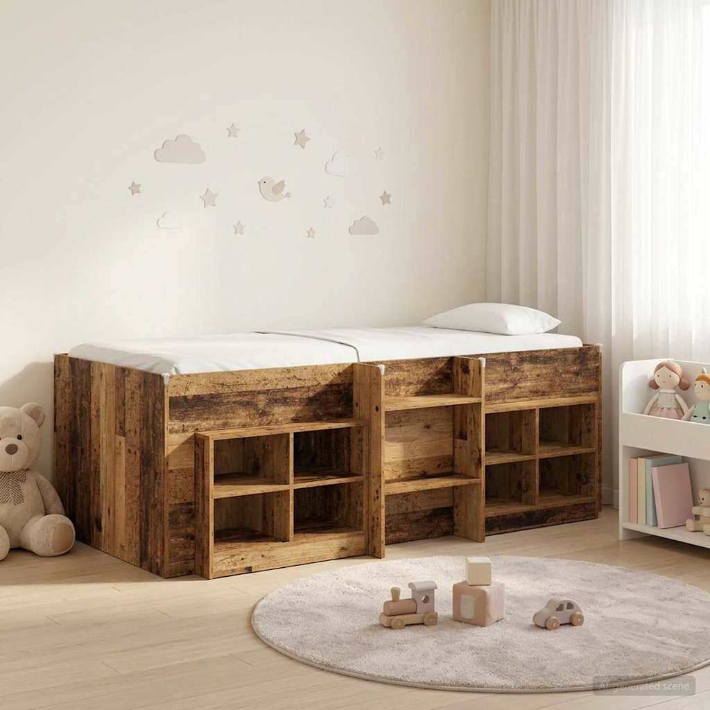 Struttura Letto Loft con Mobile 3 pz Legno antico | homemem39
